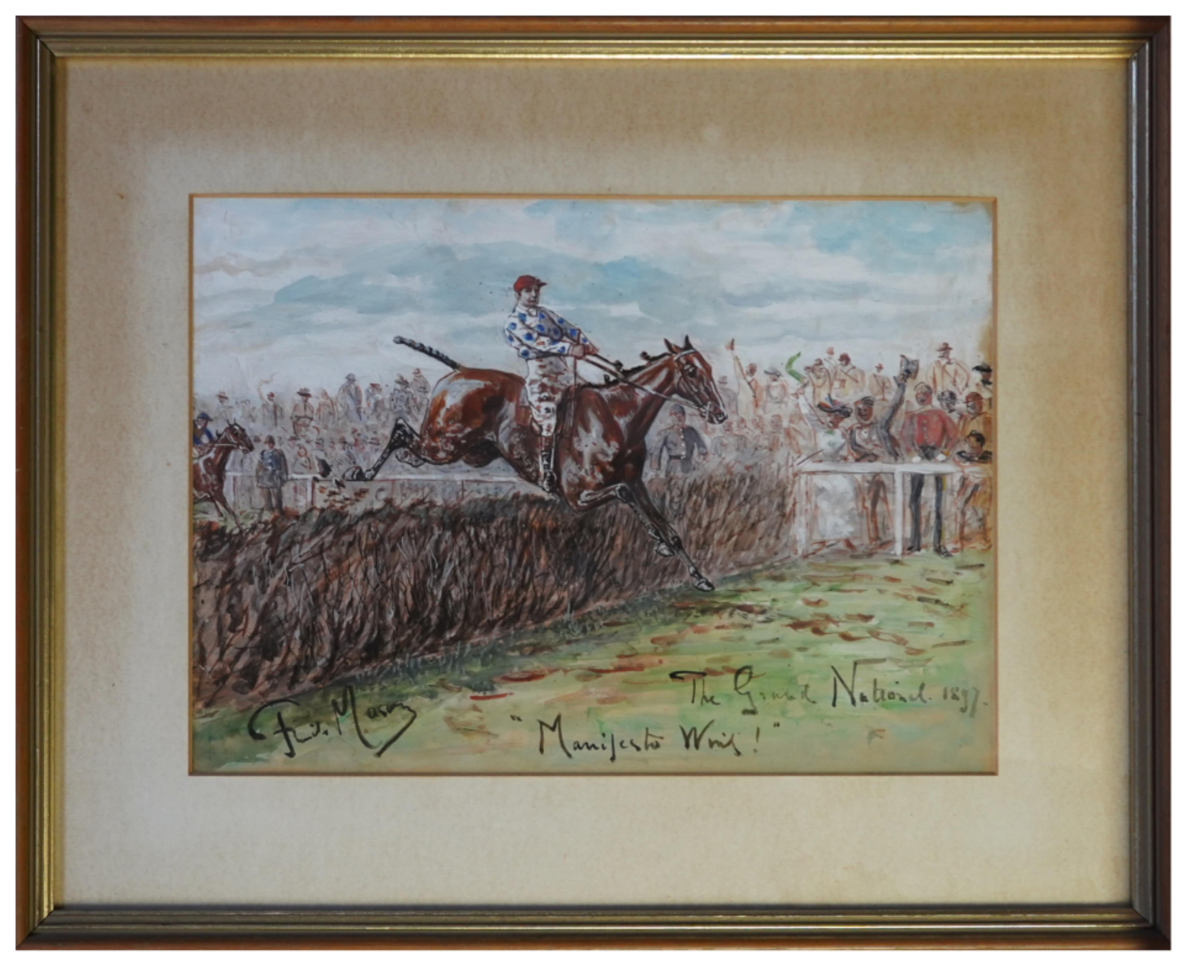 George Finch Mason, (1850-1915), 'Manifesto Wins! The Grand National, 1897'